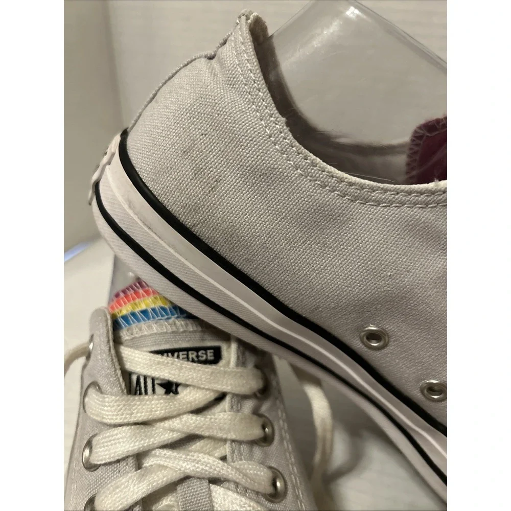 Converse All Star Shoes Womens Size US 11 Multicolored Tongue Low Top Light Gray